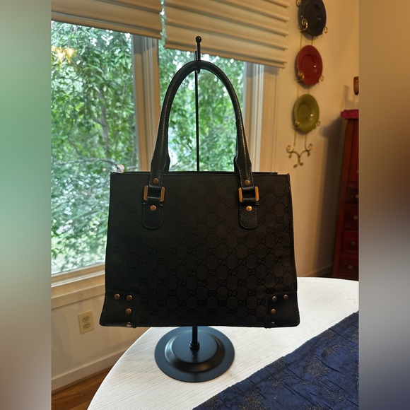Gucci Black Canvas & Leather Small Tote